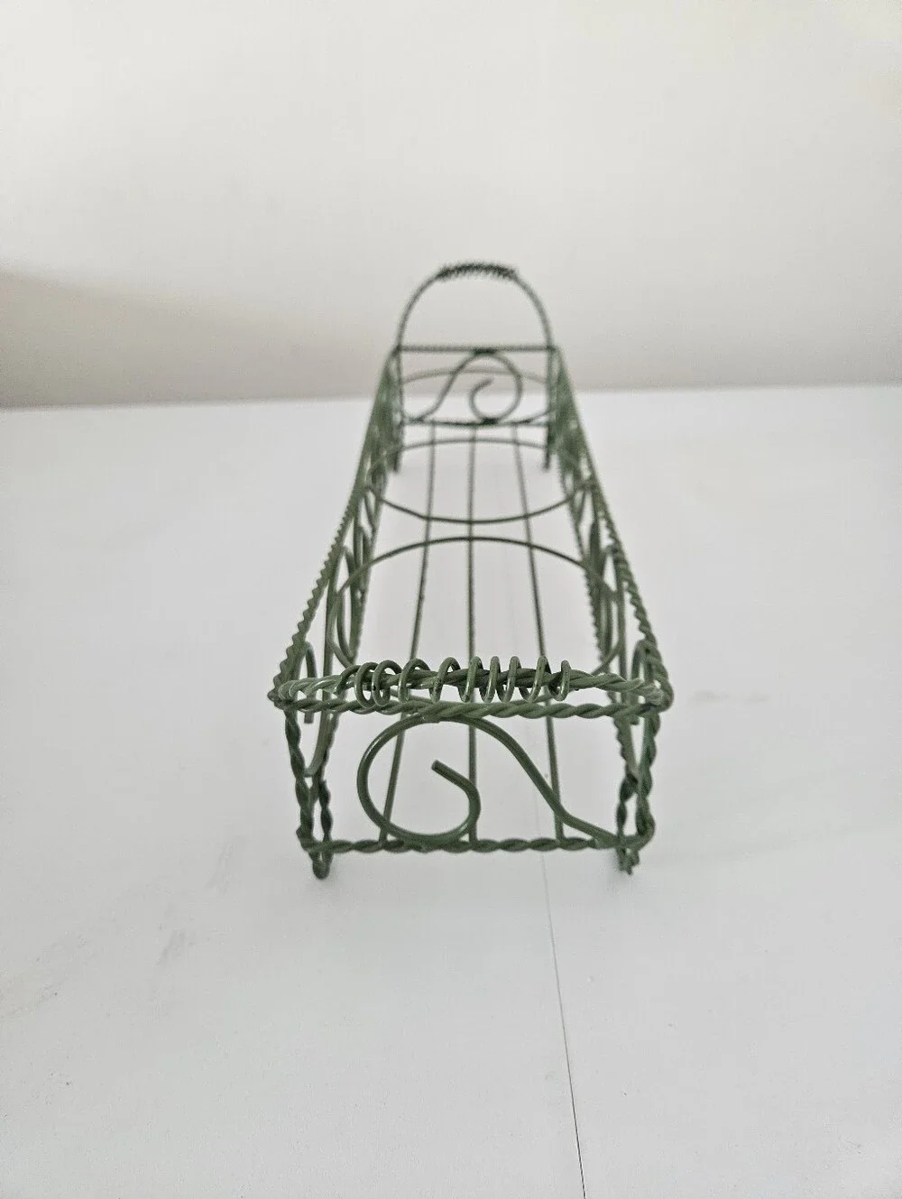 VTG Green Coated French Wire 3-Pot / Jar Plant Holder | SZ 19